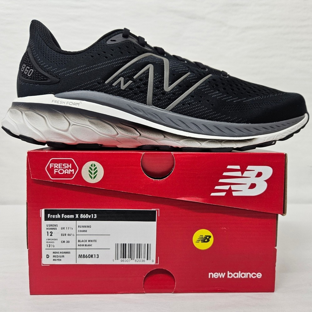 New Balance Fresh Foam X 860v13 Running Shoes‎ M860K13 Black White Men Size 12